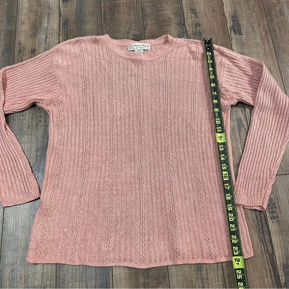 Laura Martin Collection‎ 80s Rose Pink Long Sleeve Sweater M Medium Silk Blend
